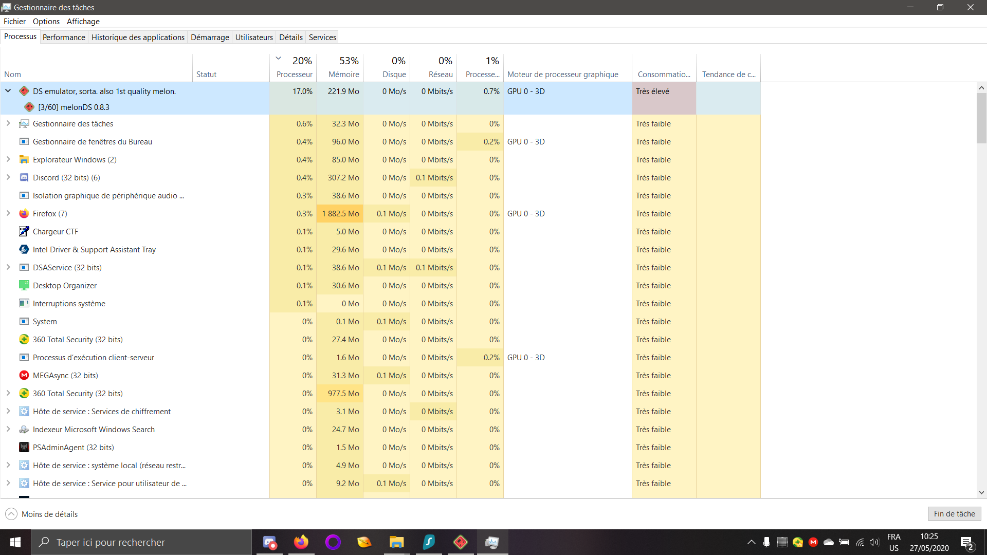 Pokemon Platinum (french) stuck on a white screen with high CPU usage