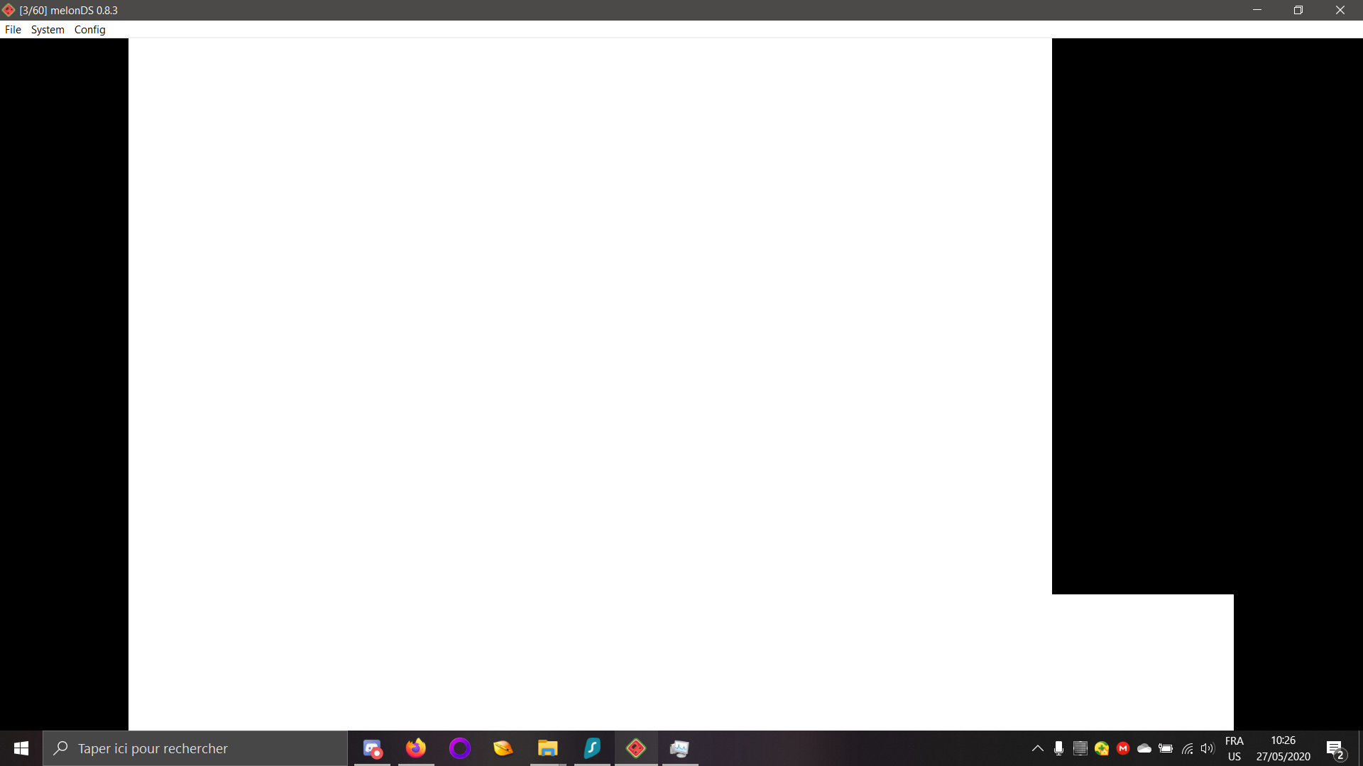 Pokemon Platinum (french) stuck on a white screen with high CPU usage