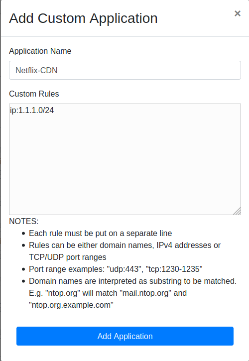 ntopng Applications and Categories