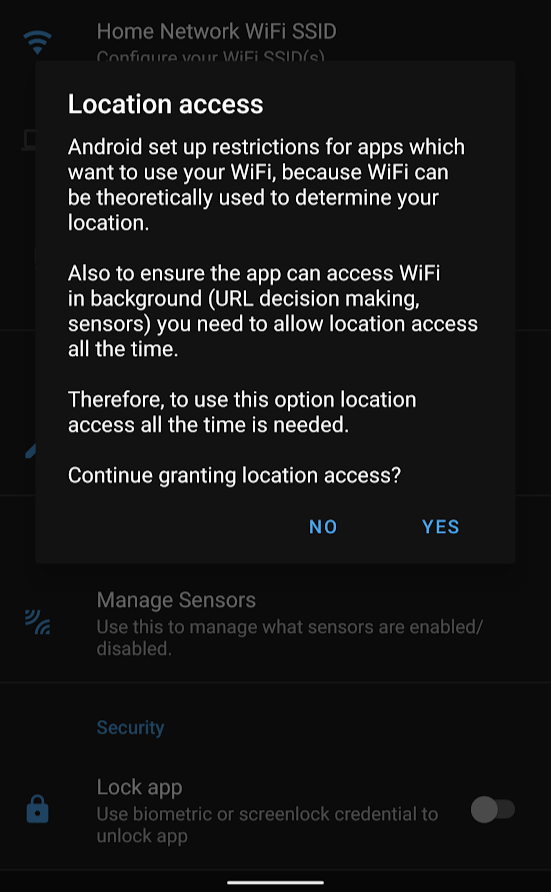 Device not connected to local push notifications · Issue 2312 · home