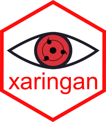 The **xaringan** logo, adapted from Sharingan of the Uchiha clan.