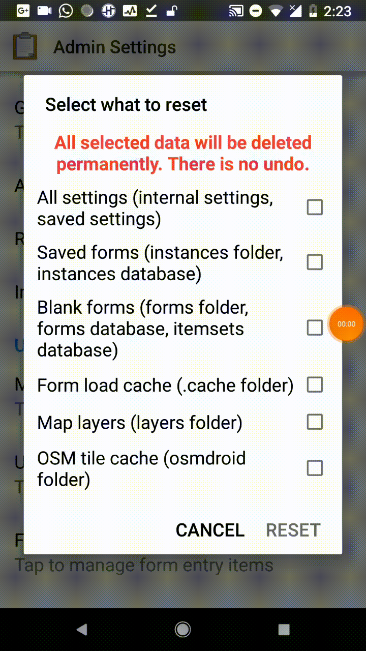 Checkbox click is focused on center in `Reset application` · Issue ...