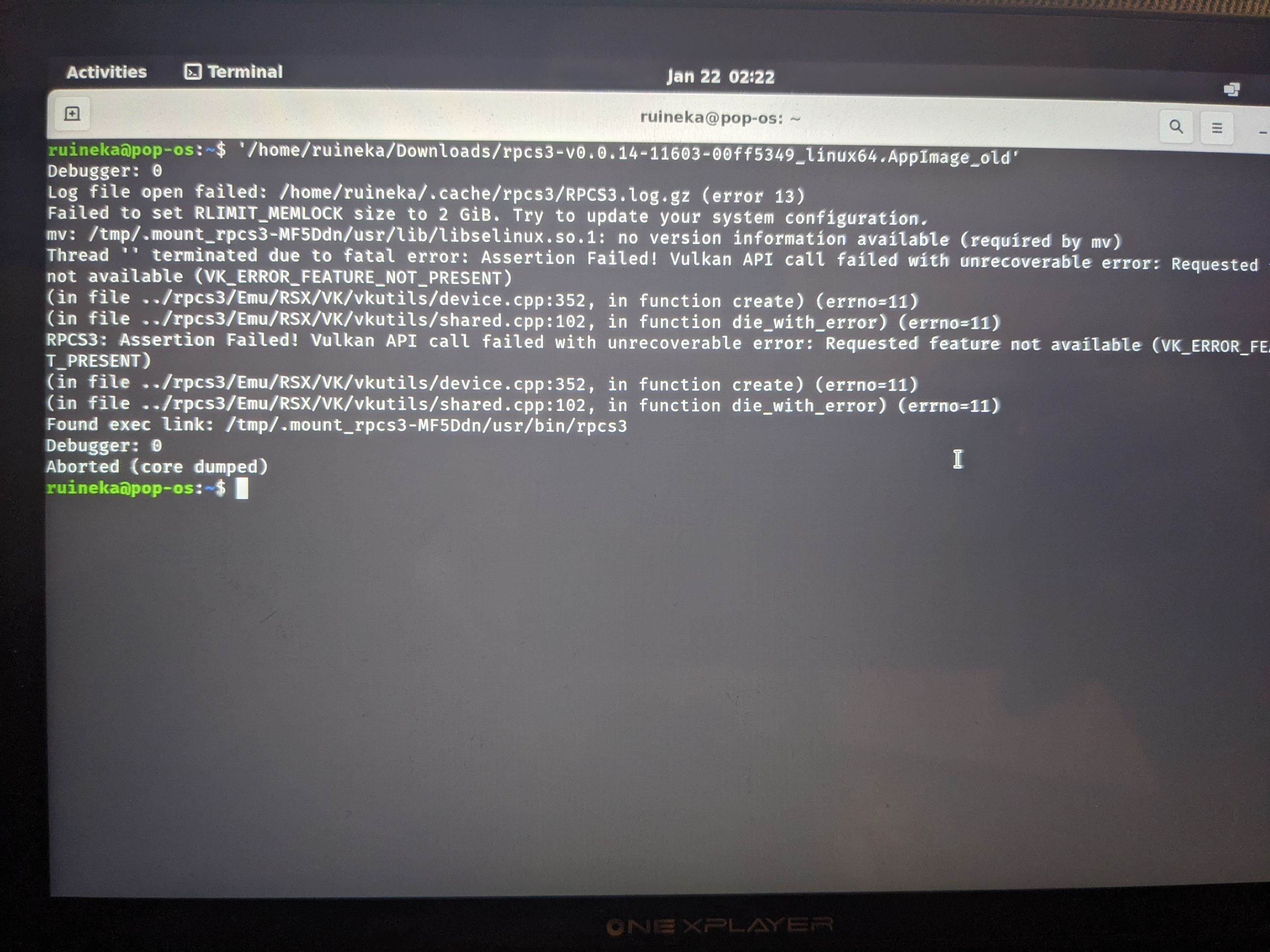 RPCS3 fails to run using Vulkan with Intel Iris Xe on Linux · Issue ...