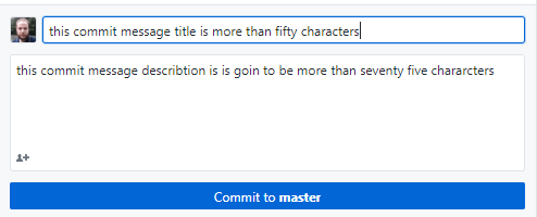 Show warnings when commit message character-limit is reached. · Issue