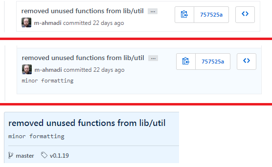 Show commit title and description separately in history tab. · Issue ...