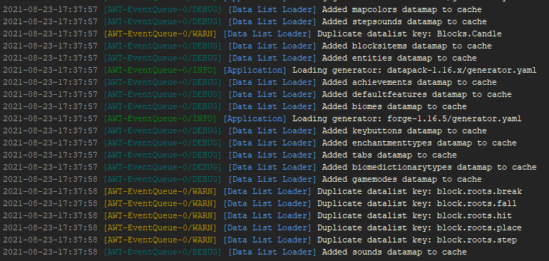 Duplicate keys in data lists for 1.17.x · Issue #1659 · MCreator ...