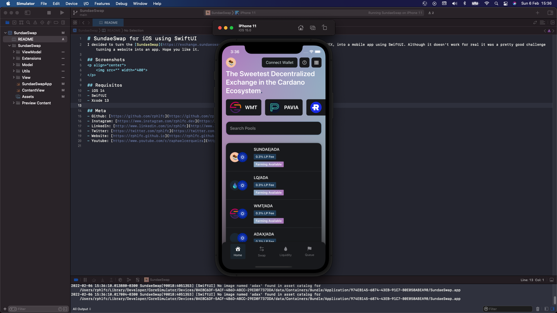 GitHub - rphlfc/SundaeSwap: iOS version of the SundaeSwap decentralized ...