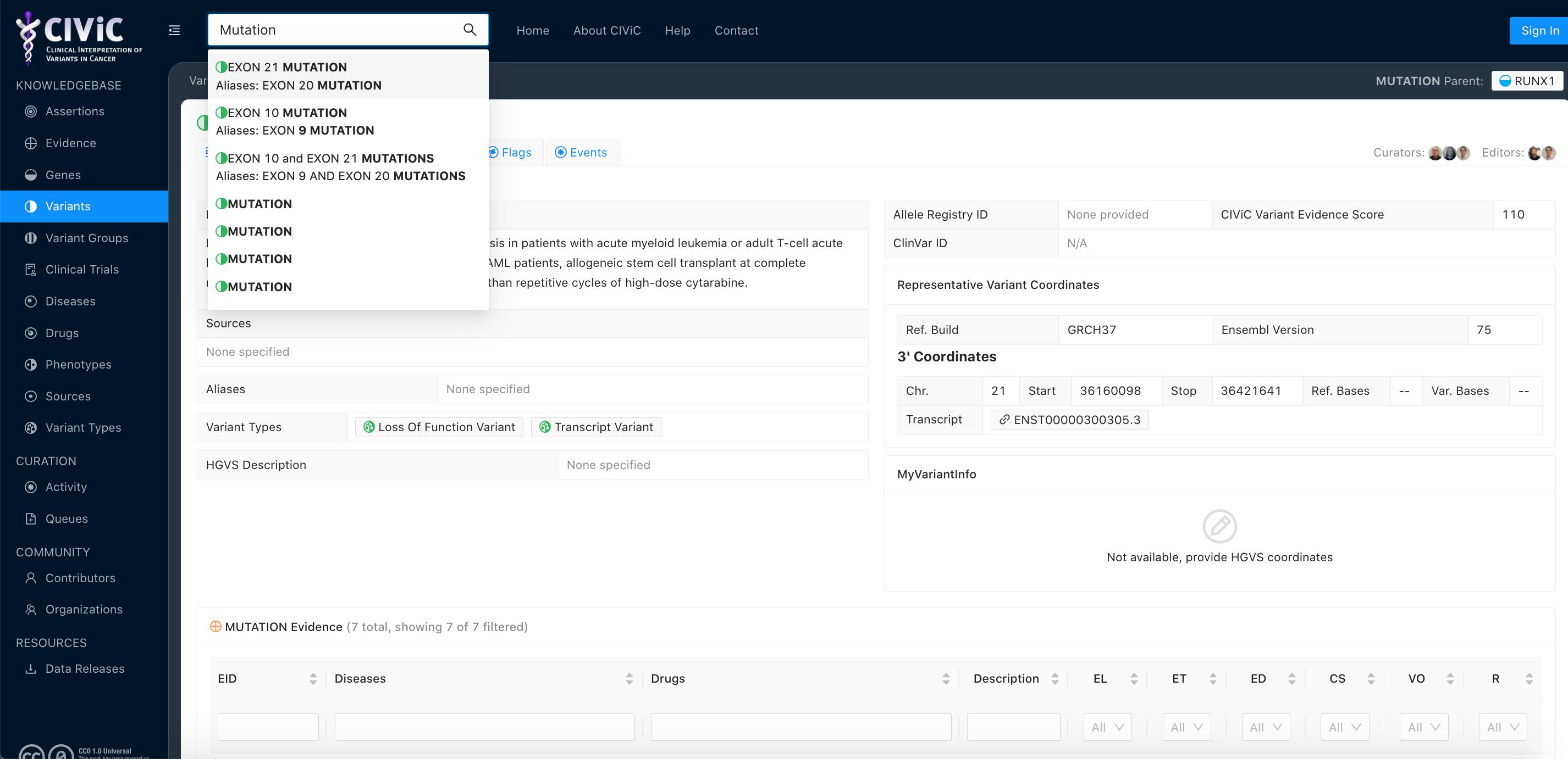 Quick search should show corresponding gene for variant results · Issue ...