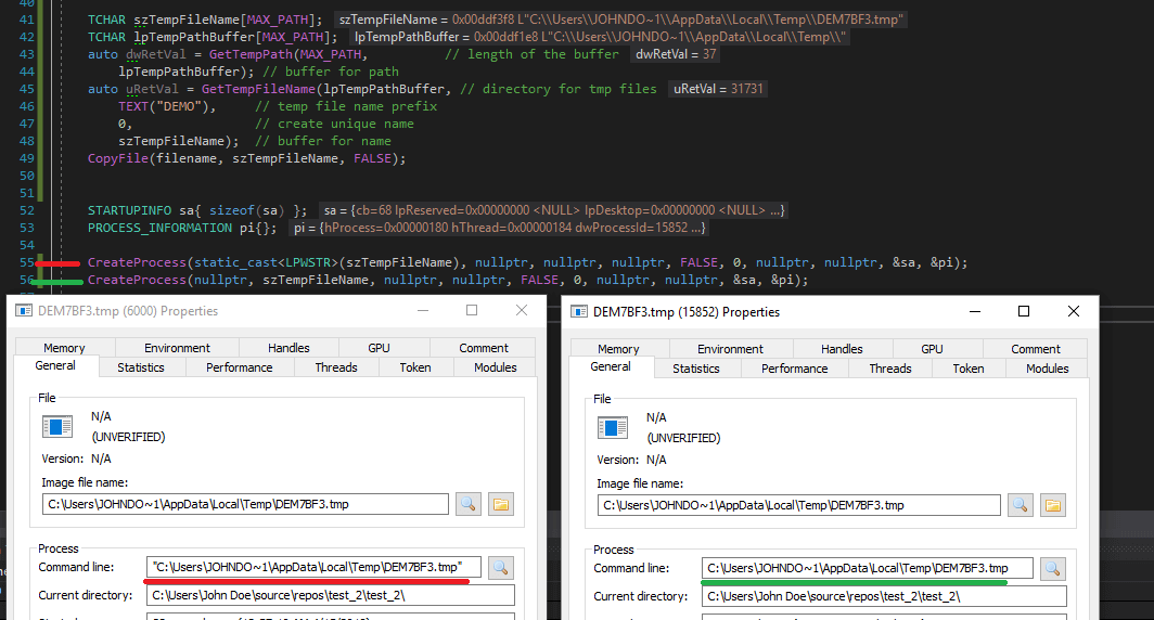 Create Process Difference