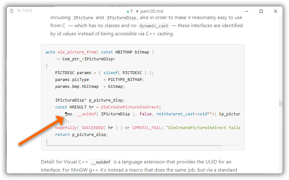 Text “¶ms” in C++ code block rendered as “¶ms”. · Issue #2936 ...