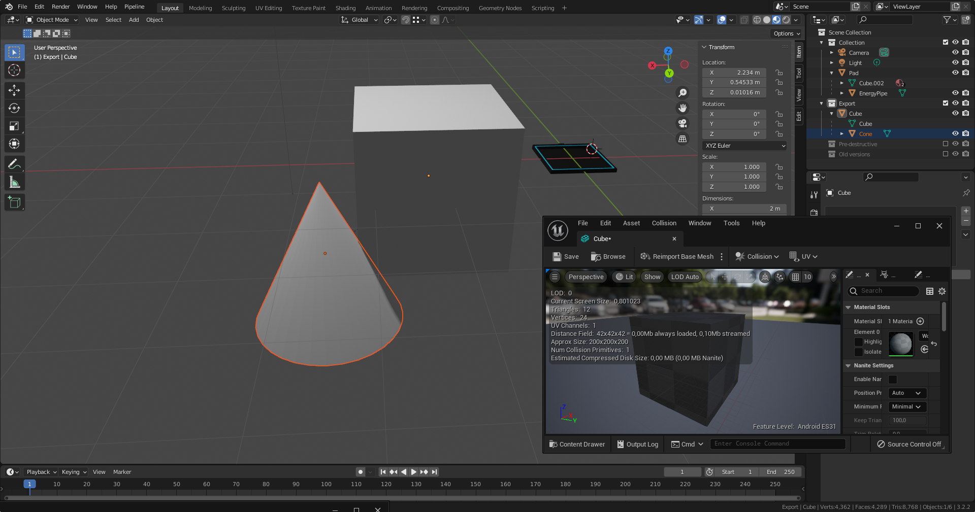 Send to Unreal - combine meshes only combine skeletal meshes when there ...