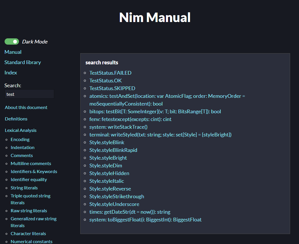 Docs Search `Results` box styling is not Dark Mode Friendly · Issue ...