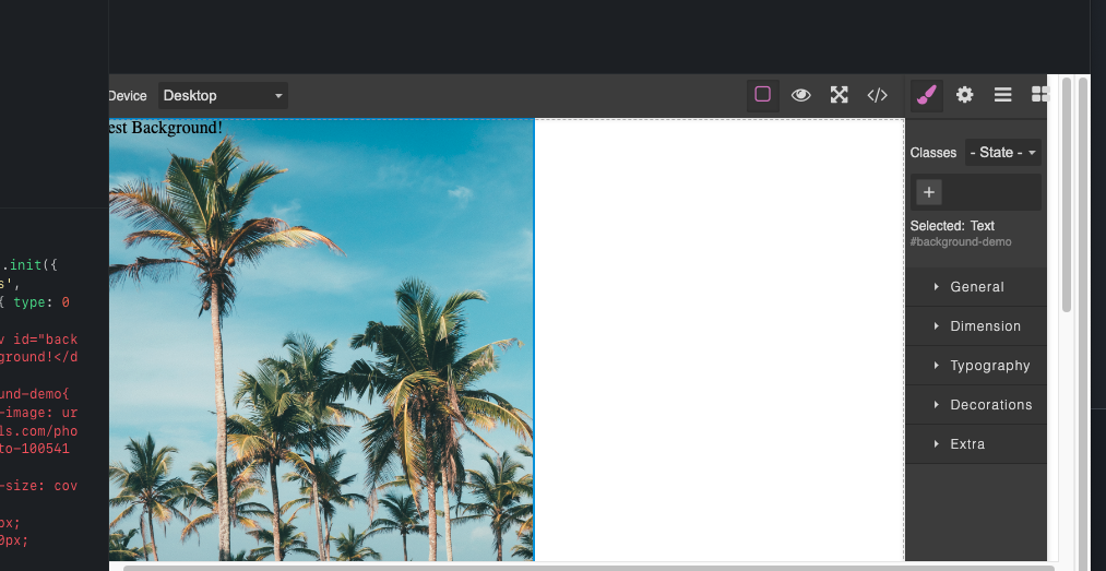 BUG Background image preview show error link · Issue 4362 · GrapesJS