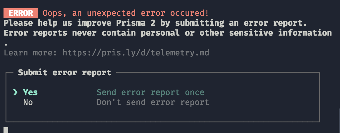 Error Prisma Studio