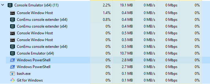 high cpu usage on conemu/wsl-terminal · Issue #1618 · microsoft/WSL ...