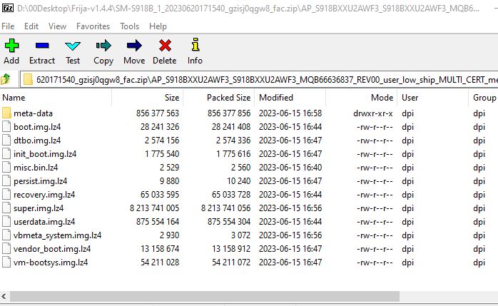 Patching AP file deletes stock boot.mg from tar on Samsung S23 · Issue ...
