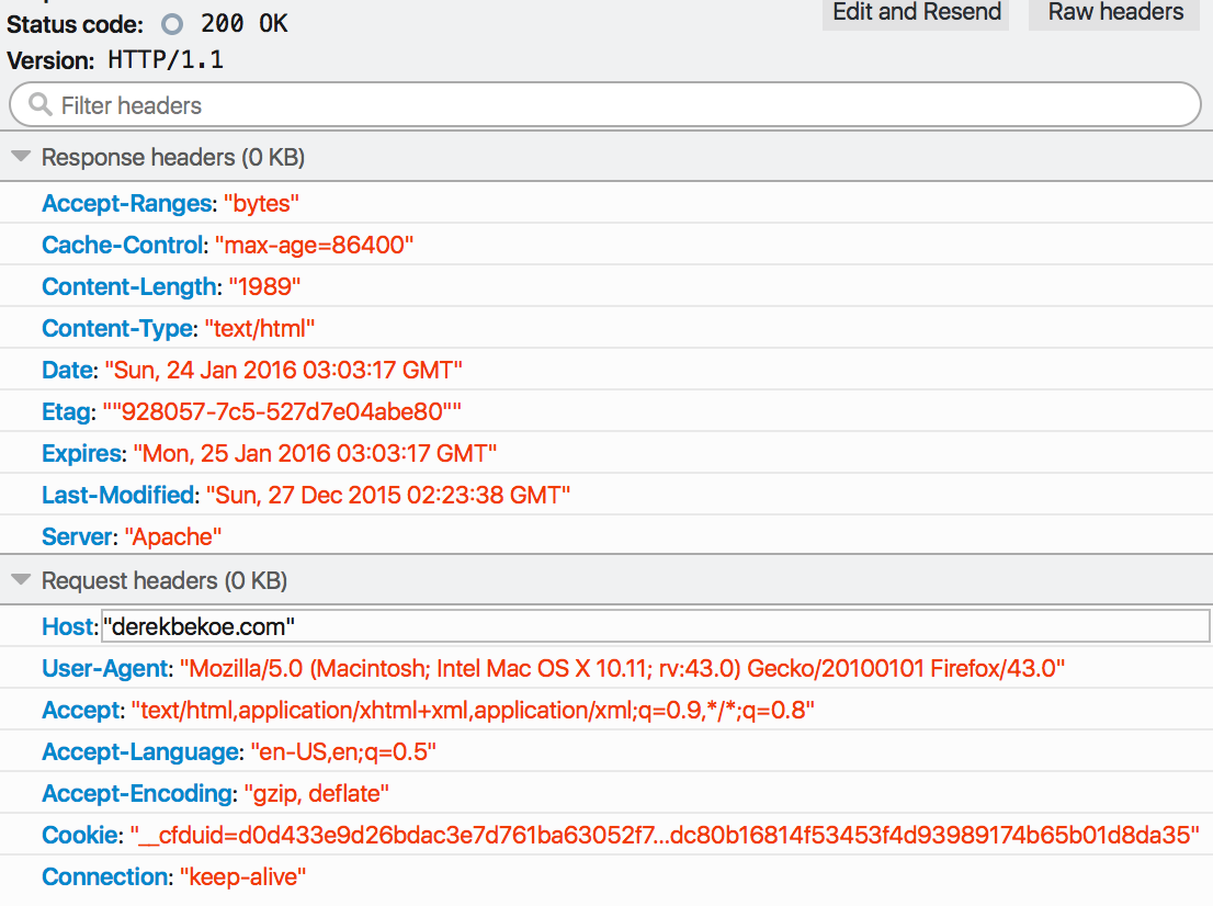 Browser cache