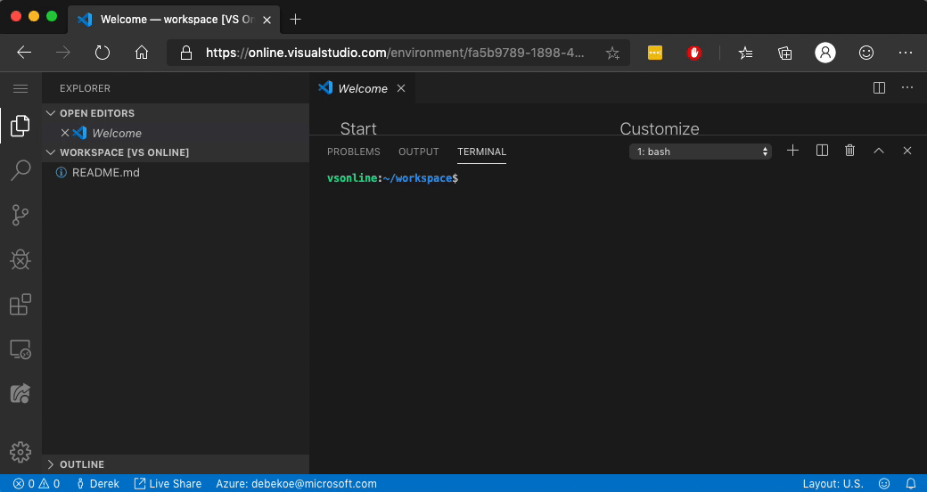Opening another editor window from the terminal with code .
