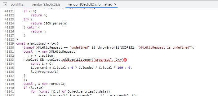 [Bug Report] [Component] [upload] TypeError: t.upload.addEventListener ...