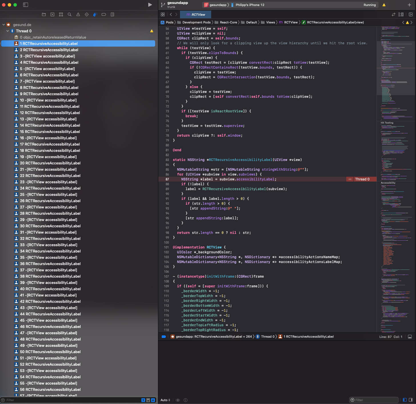 Crash in production app in RCTRecursiveAccessibilityLabel · Issue ...
