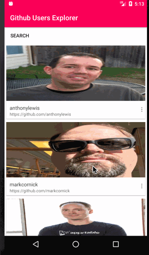 GitHub - agdiaz/github-explorer-app: Android app to explore random ...