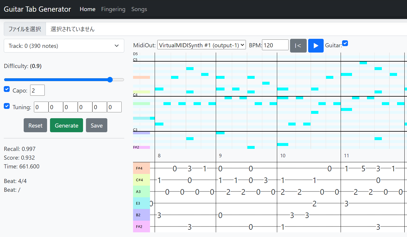 GitHub syun560/gt Auto Guitar Tablature Generator