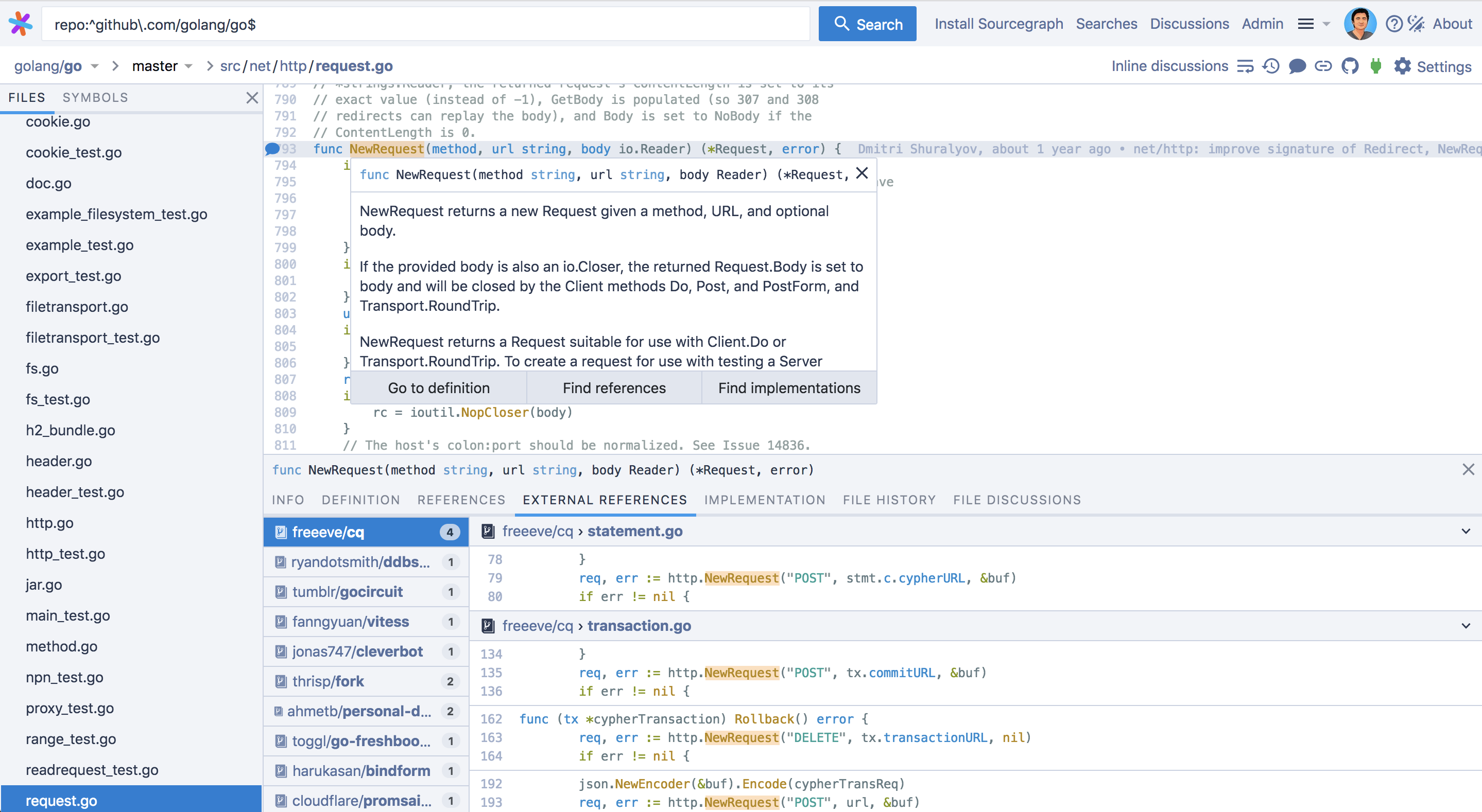 Sourcegraph. Строка URL. Sourcegraph's code search and batch changes. Src net