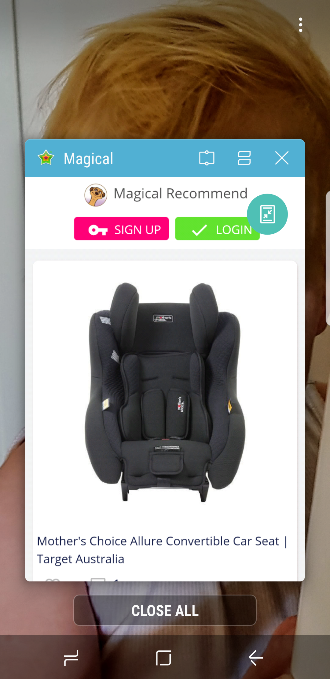 mother's choice allure convertible car seat