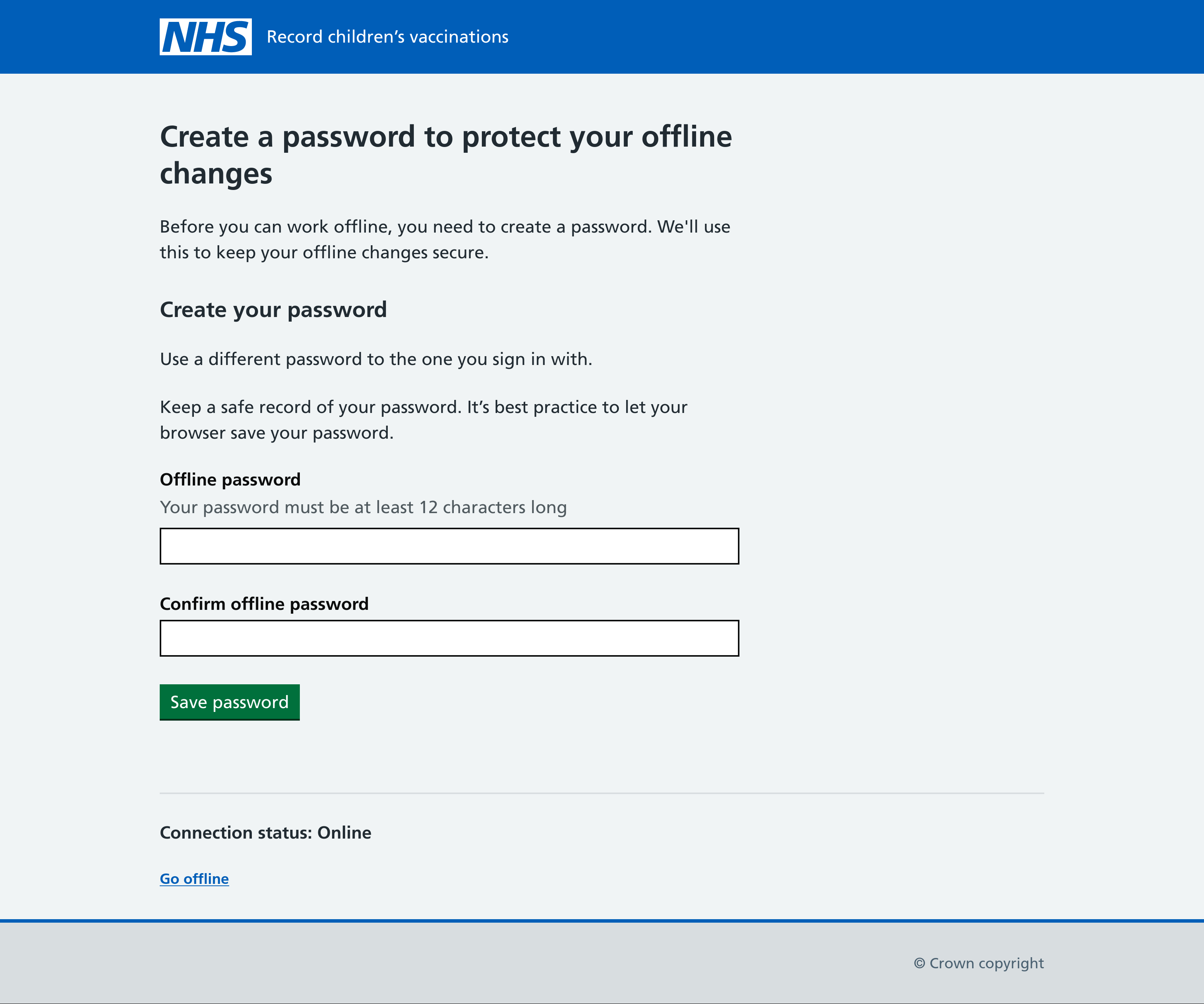 Offline password generation