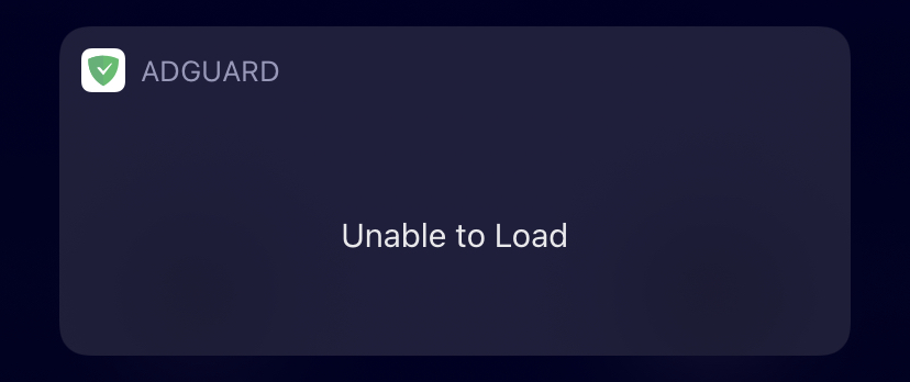 Widget “unable to load” · Issue #2017 · AdguardTeam/AdguardForiOS · GitHub