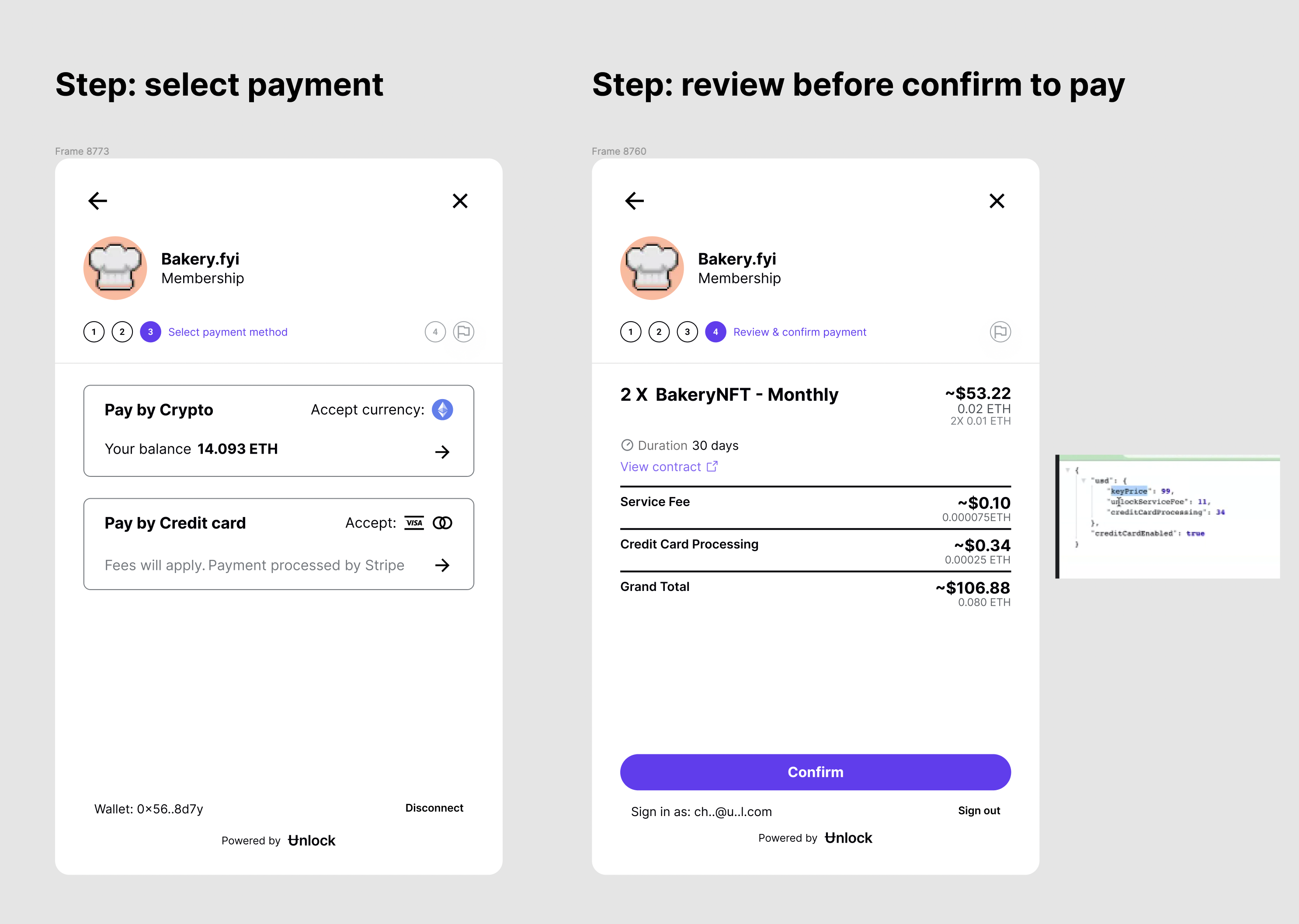 [Frontend] Communicate about the fees charges during checkout and