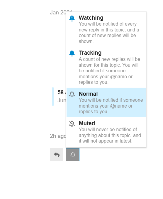 Notification options dropdown list not showing up when clicking the ...