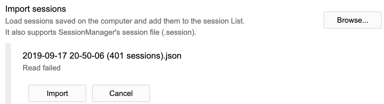 Tab session. Session json.
