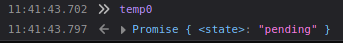console.log