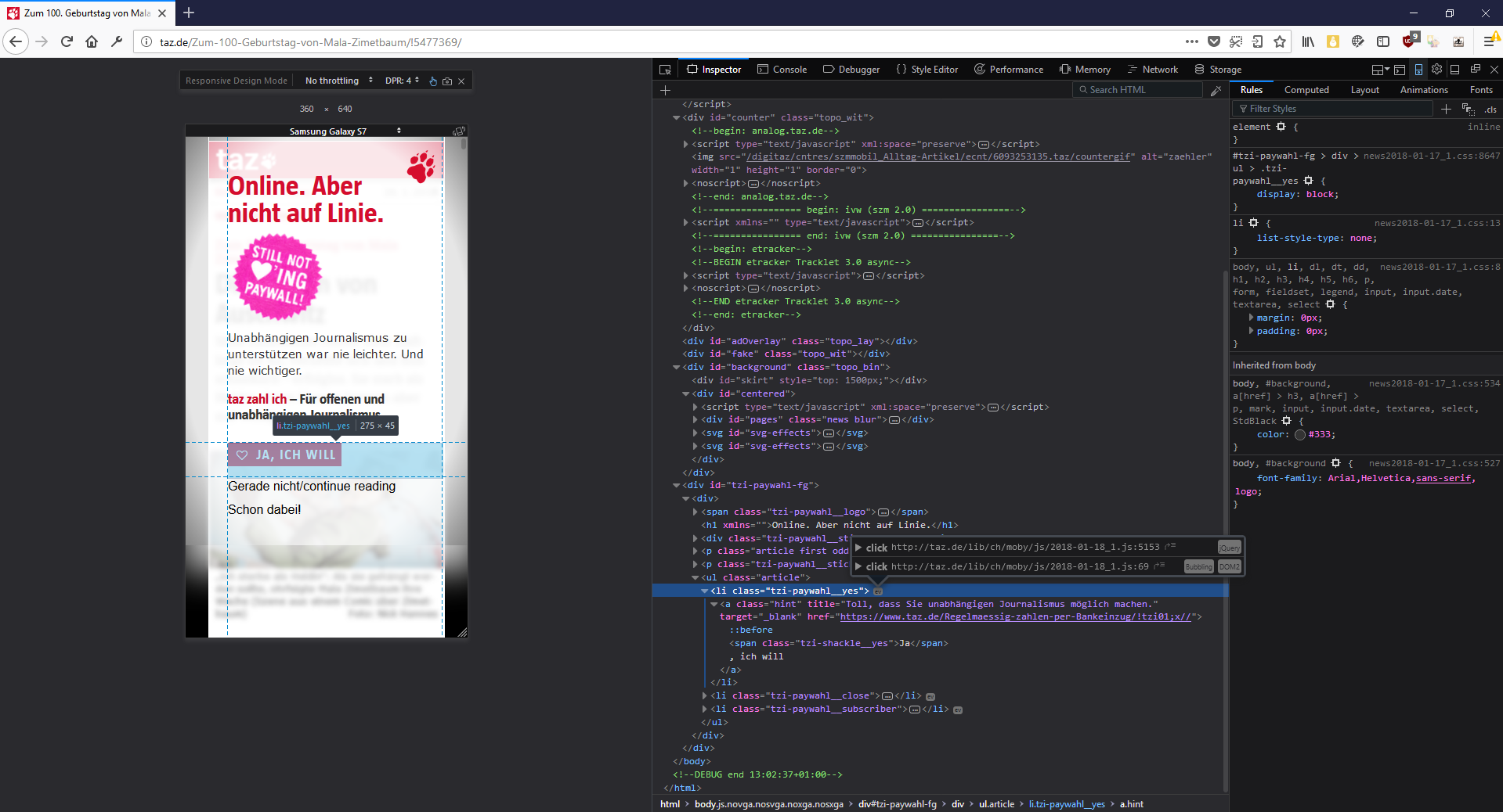 taz.de - site is not usable · Issue #15128 · webcompat/web-bugs · GitHub