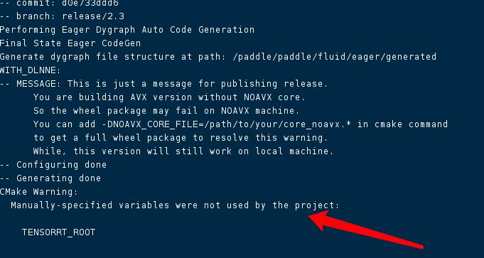 从源码编译包含TensorRT的whl文件，出现CMake Warning: · Issue #42841 · PaddlePaddle ...