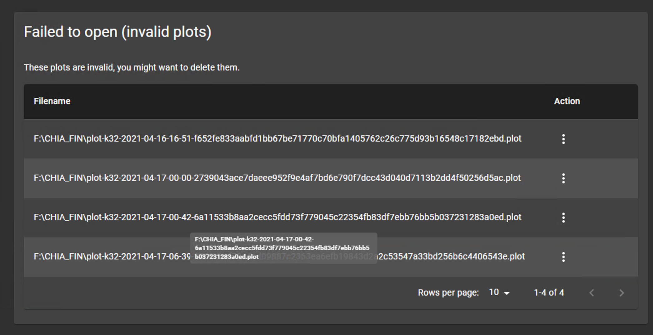 [BUG]Invalid Plots. for no reason Plz help. · Issue #2140 · Chia ...