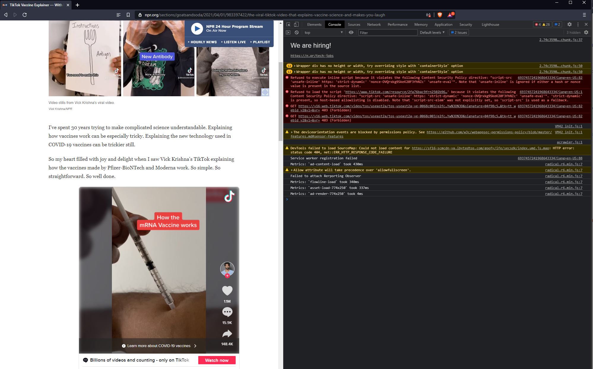 [Desktop] Embedded Tik-Tok videos not playing · Issue #9028 · brave ...