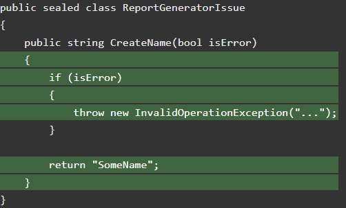 Coverage does not recognize that code will not return from a method ...