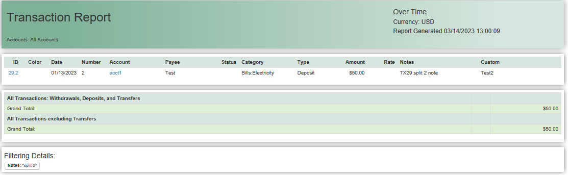 Transaction Report Filter does not work with Split Transaction Notes ...