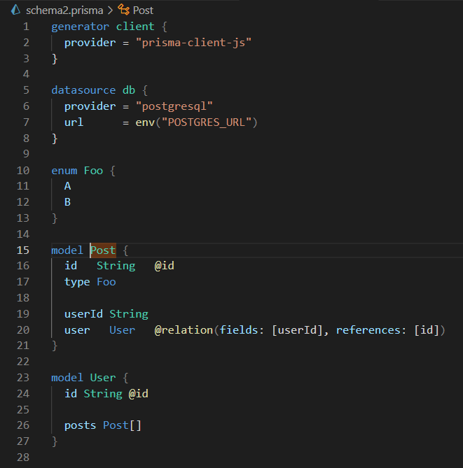 `Go to Definition` does not work when target model contains a field ...