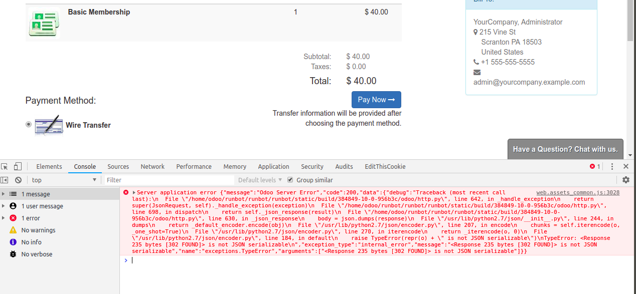 [FIX] Payment Integration error. · Issue #26586 · odoo/odoo · GitHub
