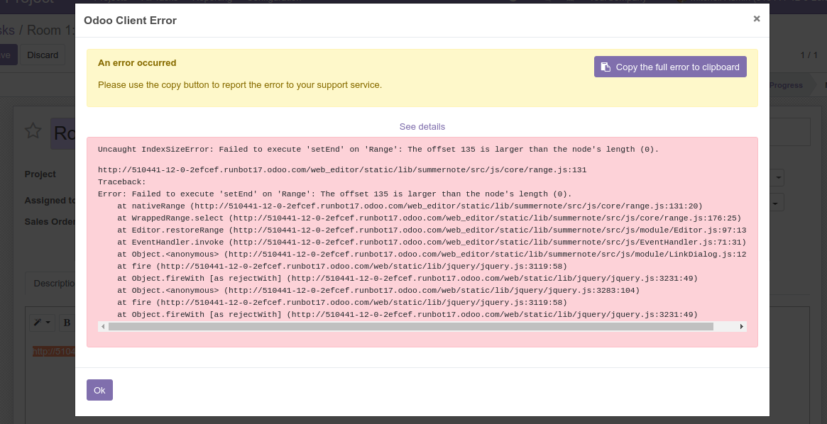[12] Traceback on closing "Link to" wizard on HTML editor · Issue ...