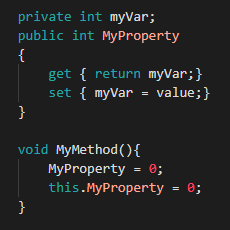 Syntax highlight scope broken in c# for properties and value keyword ...