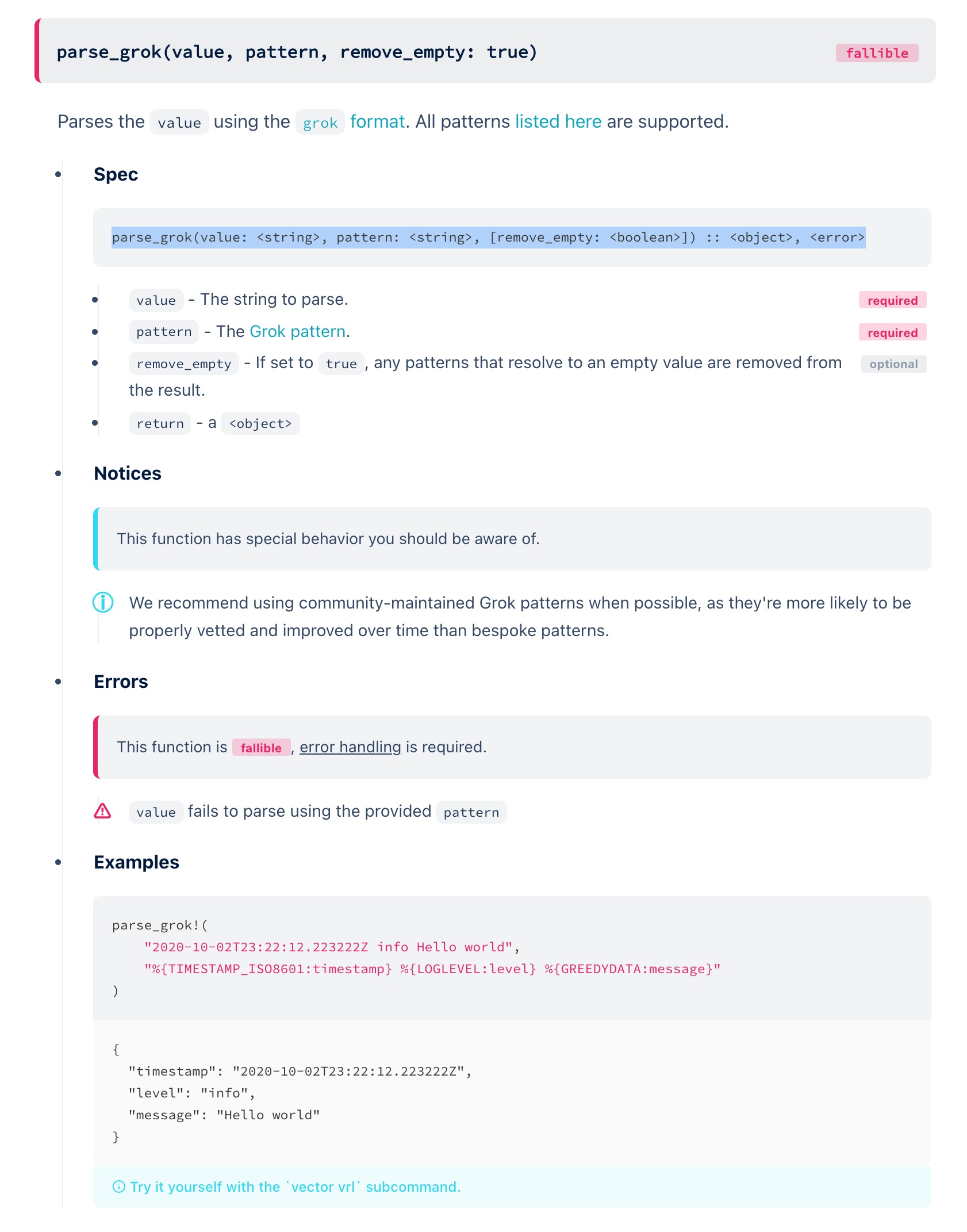 VRL function documentation has regressed · Issue #9192 · vectordotdev ...