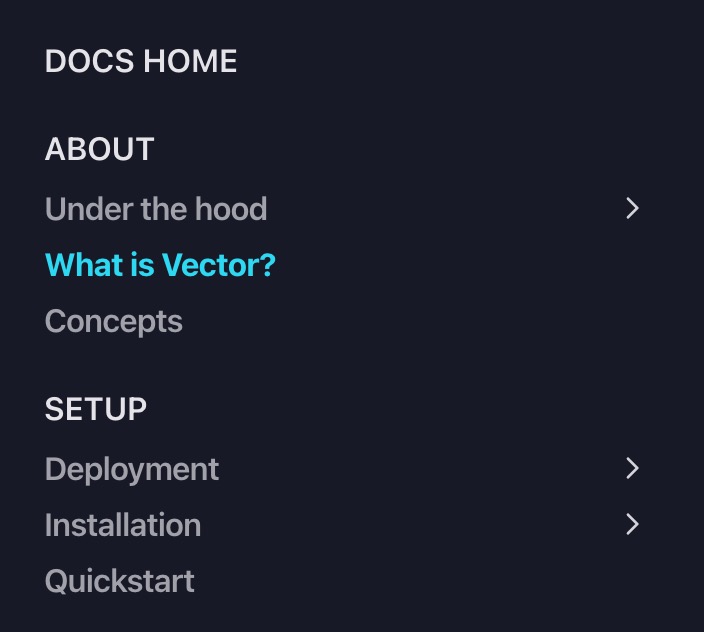 The order of the reference docs navigation is no longer progressive ...