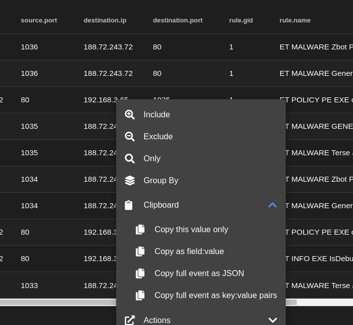 FEATURE Add copytoclipboard quick action menu option for copying a