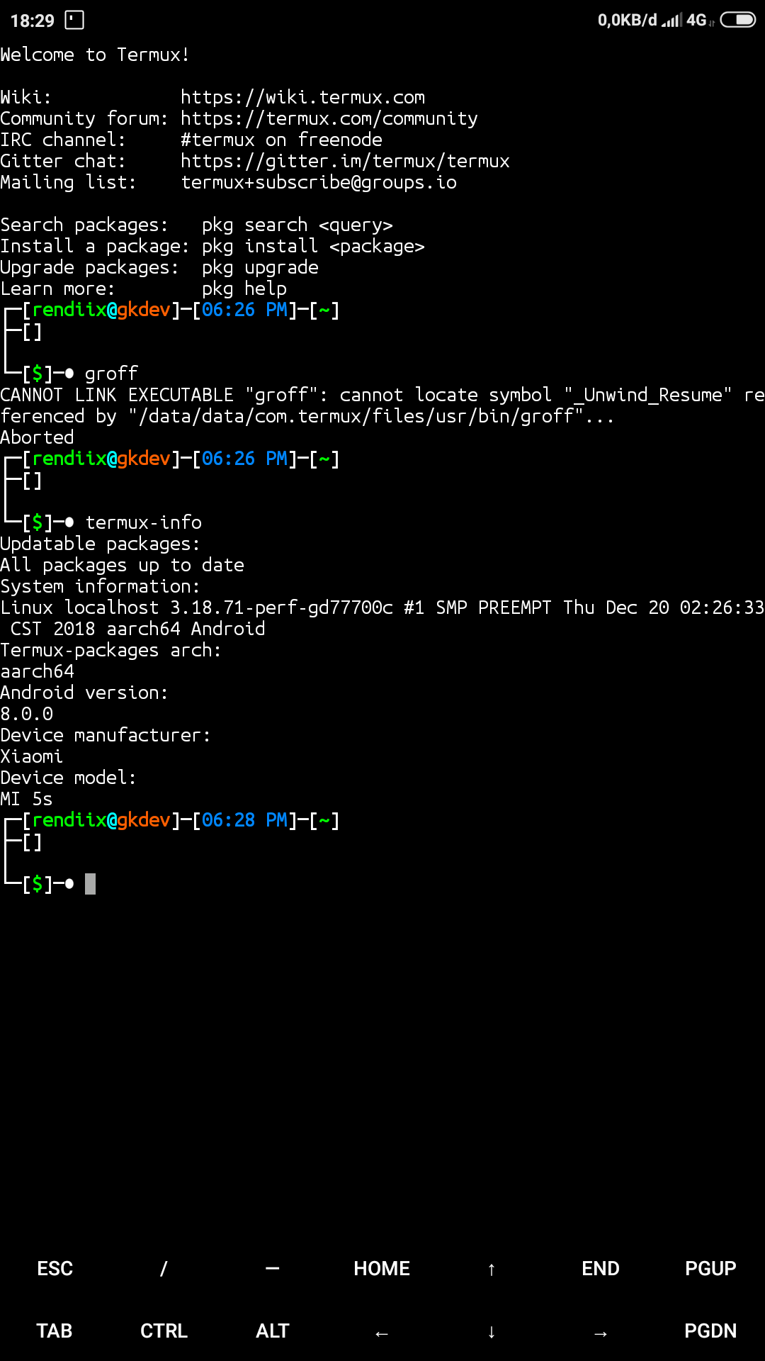 Groff cannot link executable groff cannot locate symbol unwind