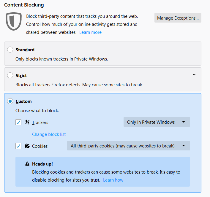Default Content Blocking option · Issue #700 · arkenfox/user.js · GitHub