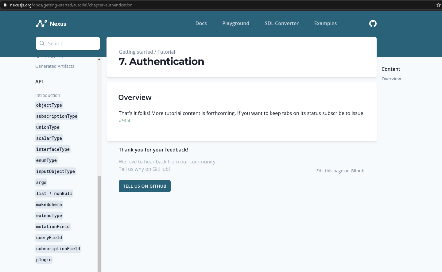 Invalid link: 404 in documentation · Issue #760 · graphql-nexus/nexus ...